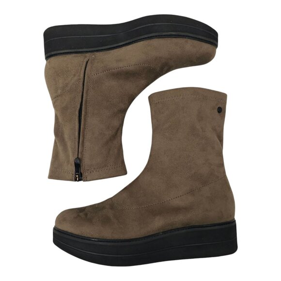 Bussola Portofino Platform Ankle Boot Womens Size US 6.5 EU 37 Side Zip Taupe - Picture 5 of 16